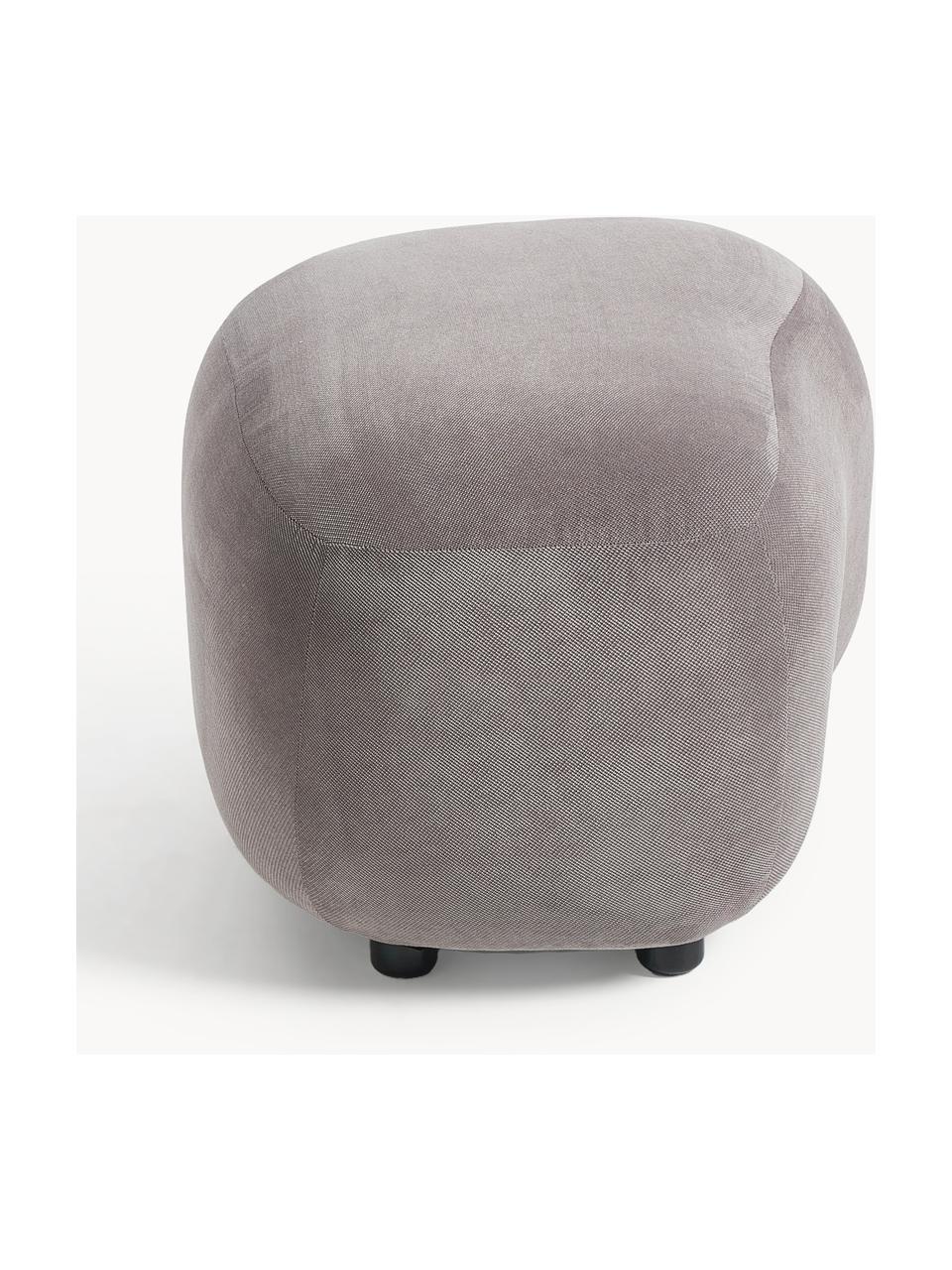 Hocker Alba, Bezug: 100 % Polyester (Teddy) D, Füße: Kunststoff Dieses Produkt, Webstoff Taupe, B 70 x H 42 cm, gebogen links