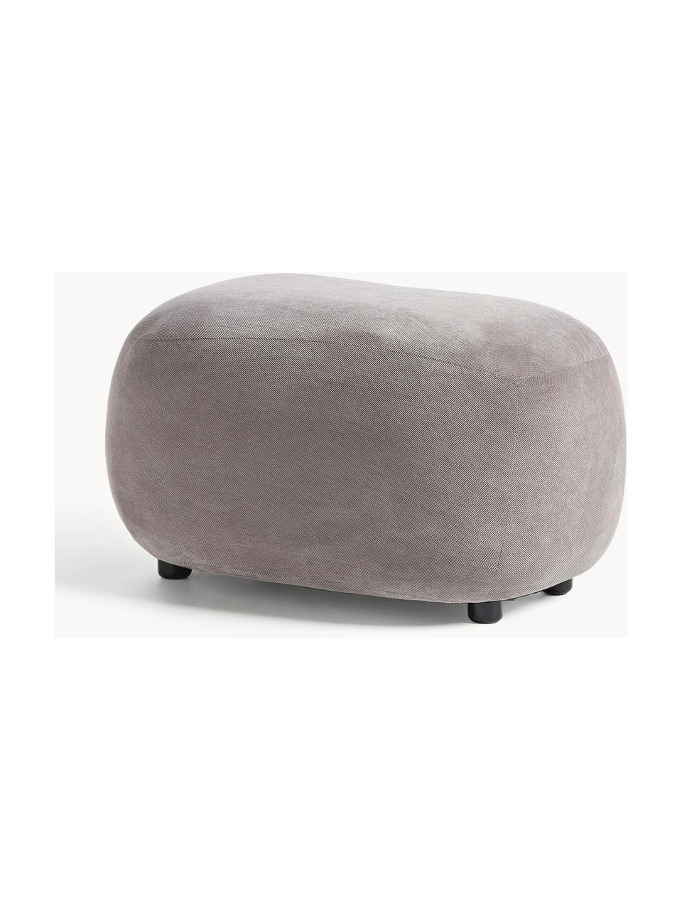 Hocker Alba, Bezug: 100 % Polyester (Teddy) D, Füße: Kunststoff Dieses Produkt, Webstoff Taupe, B 70 x H 42 cm, gebogen links