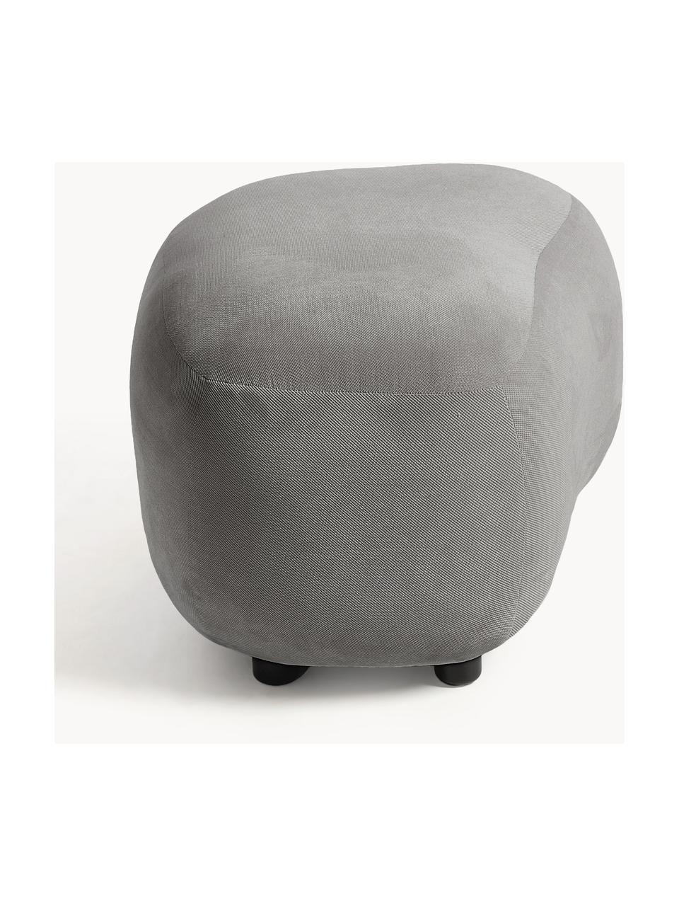 Hocker Alba, Bezug: 100 % Polyester (Teddy) D, Webstoff Taupe, B 70 x H 42 cm, gebogen links