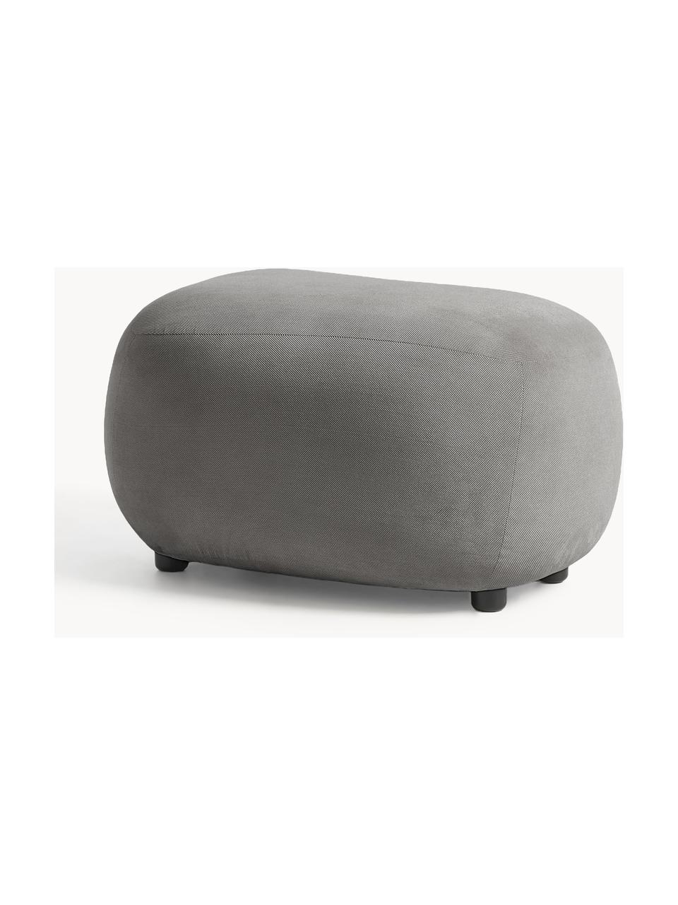 Hocker Alba, Bezug: 100 % Polyester (Teddy) D, Webstoff Taupe, B 70 x H 42 cm, gebogen links