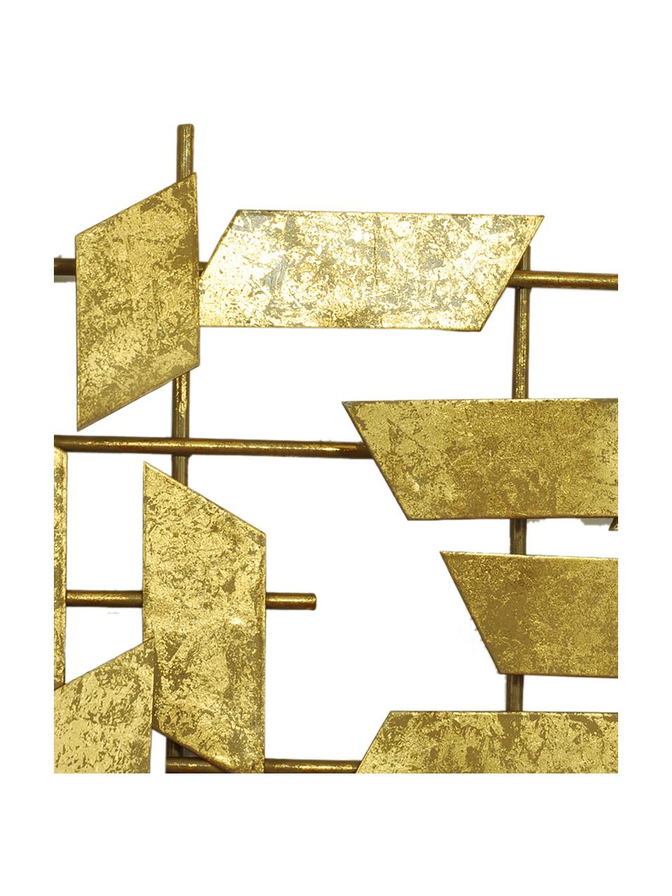 Dekoracja ścienna z metalu XL Tara, Metal, Odcienie złotego, S 95 x W 60 cm