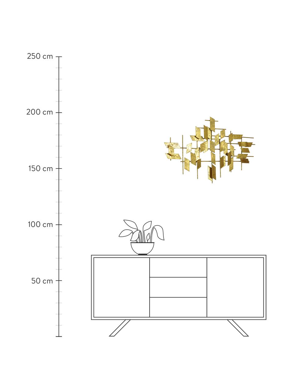 Nástenná XL dekorácia z kovu Tara, Kov, Odtiene zlatej, Š 95 x V 60 cm