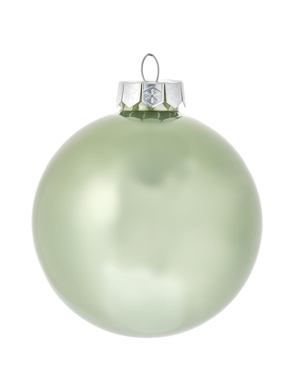 Ensemble de boules de Noël vertes Evergreen, Vert sauge, Ø 6 cm