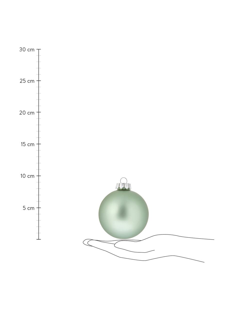 Ensemble de boules de Noël vertes Evergreen, Vert sauge, Ø 6 cm