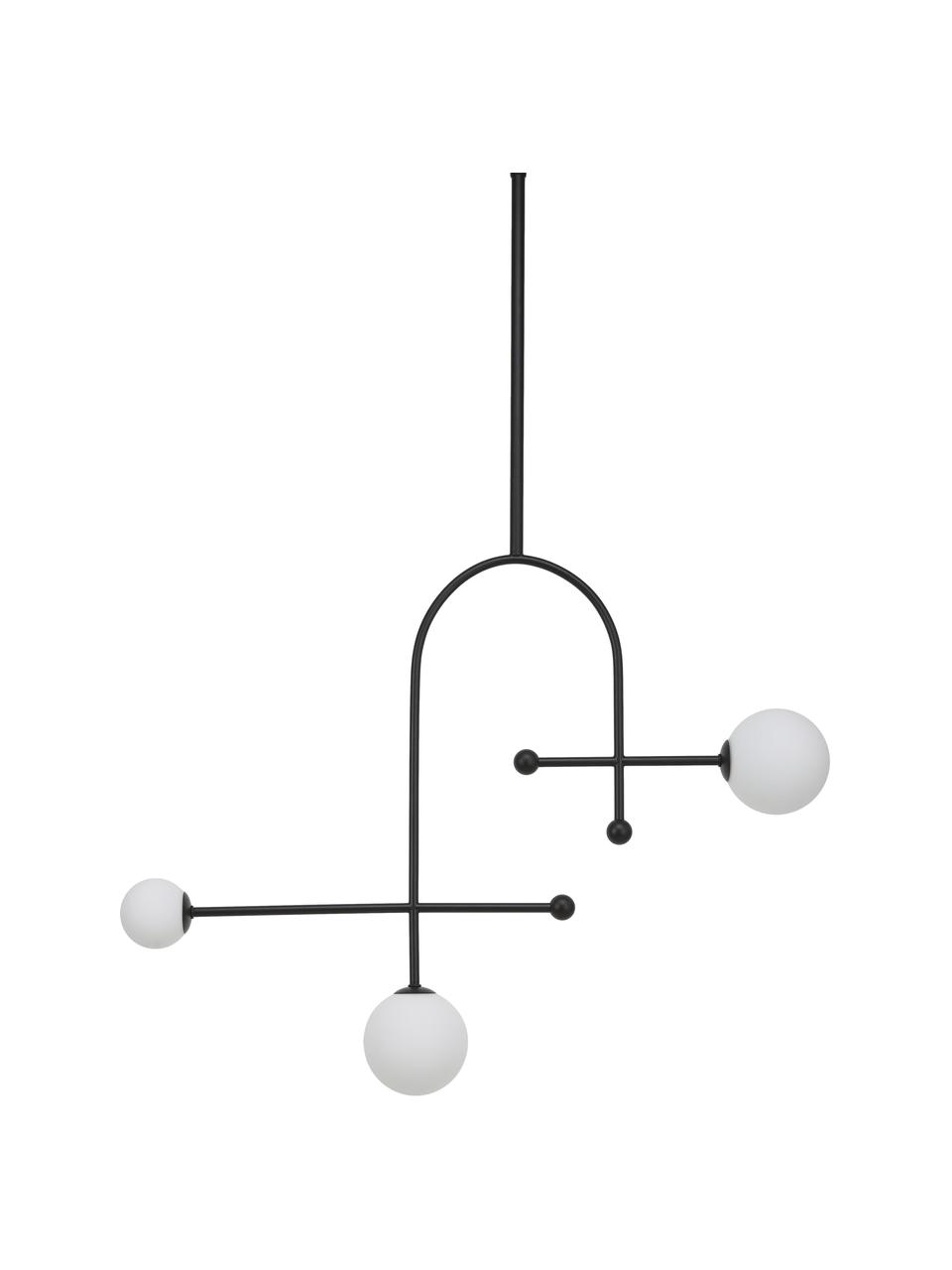 Lámpara de techo grande Otis, Estructura: metal con pintura en polv, Anclaje: metal con pintura en polv, Blanco, negro, An 82 x Al 120 cm