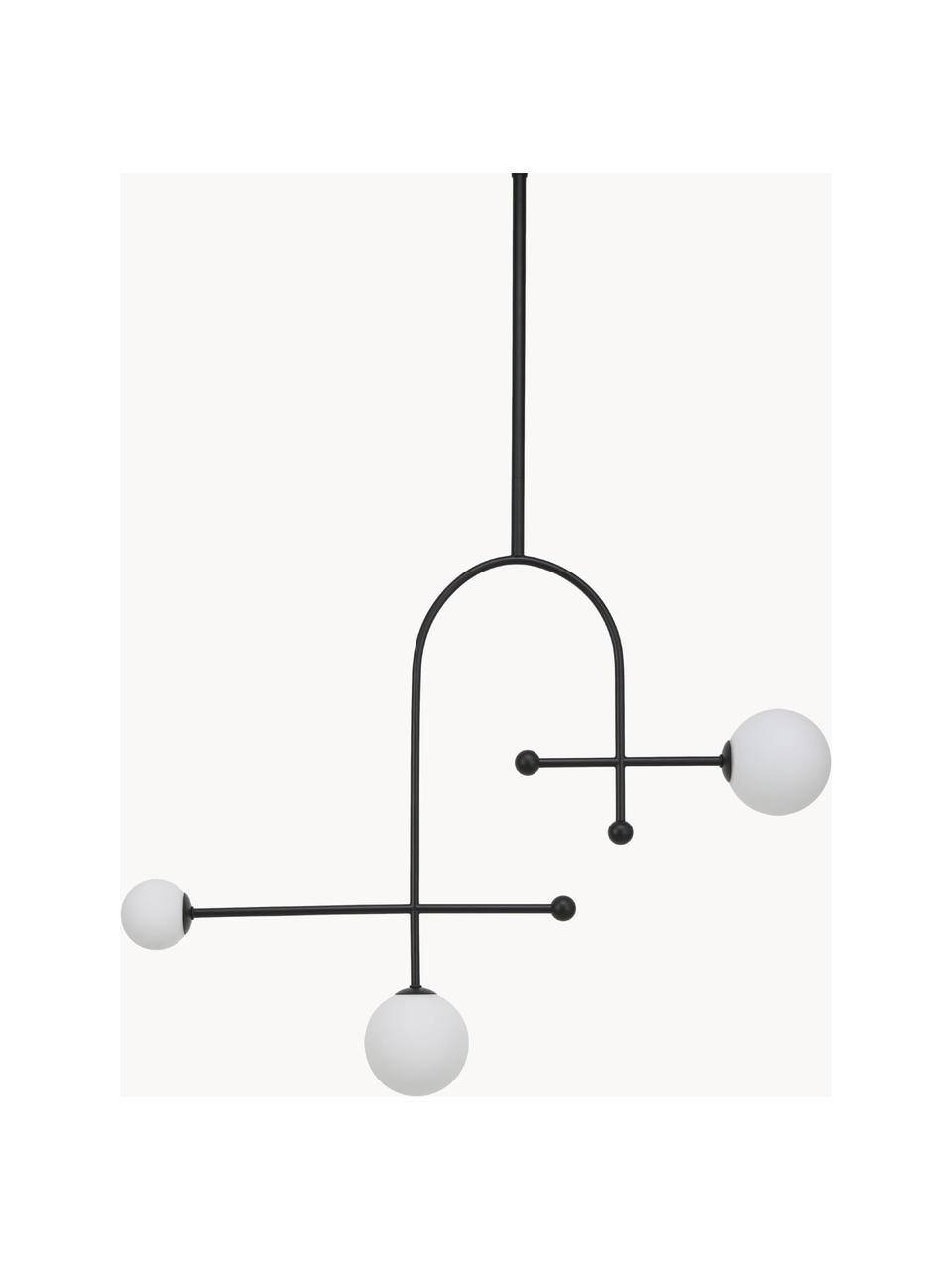 Grande suspension moderne Otis, Noir, blanc, larg. 82 x haut. 120 cm