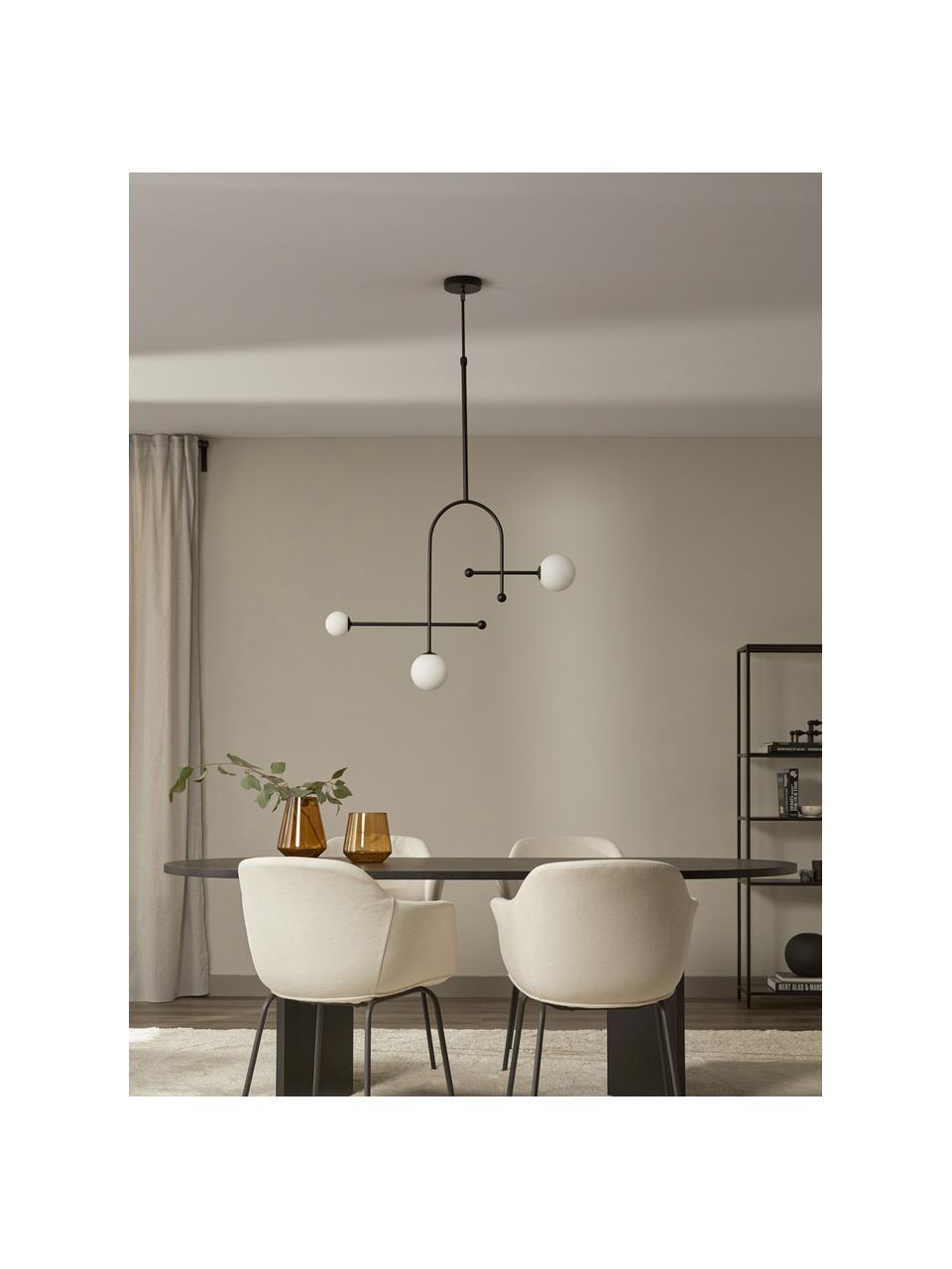 Grande suspension moderne Otis, Noir, blanc, larg. 82 x haut. 120 cm