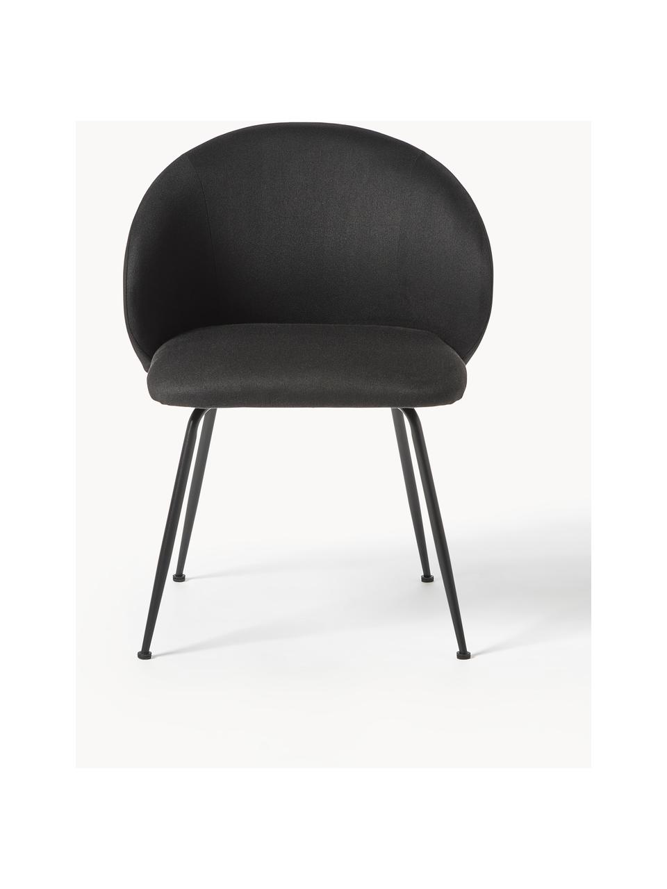Čalúnená stolička Luisa, 2 ks, Čierna, Š 59 x H 59 cm