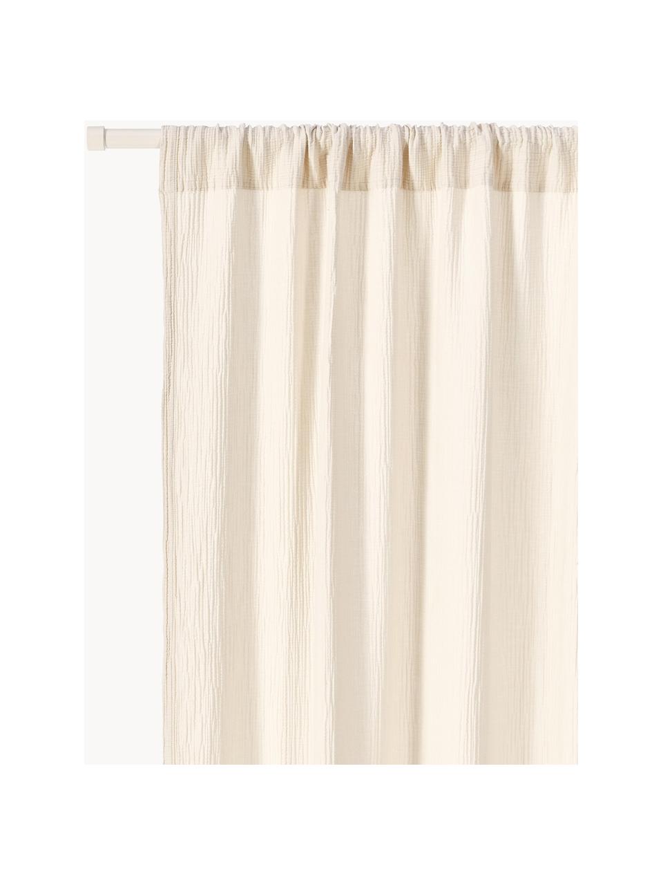 Rideaux de mousseline semi-transparents avec ourlet tunnel Malvina, 2 pièces, 100 % coton

Le matériau est certifié STANDARD 100 OEKO-TEX®, 6457CIT, CITEVE, Blanc crème, larg. 130 cm x long. 260 cm