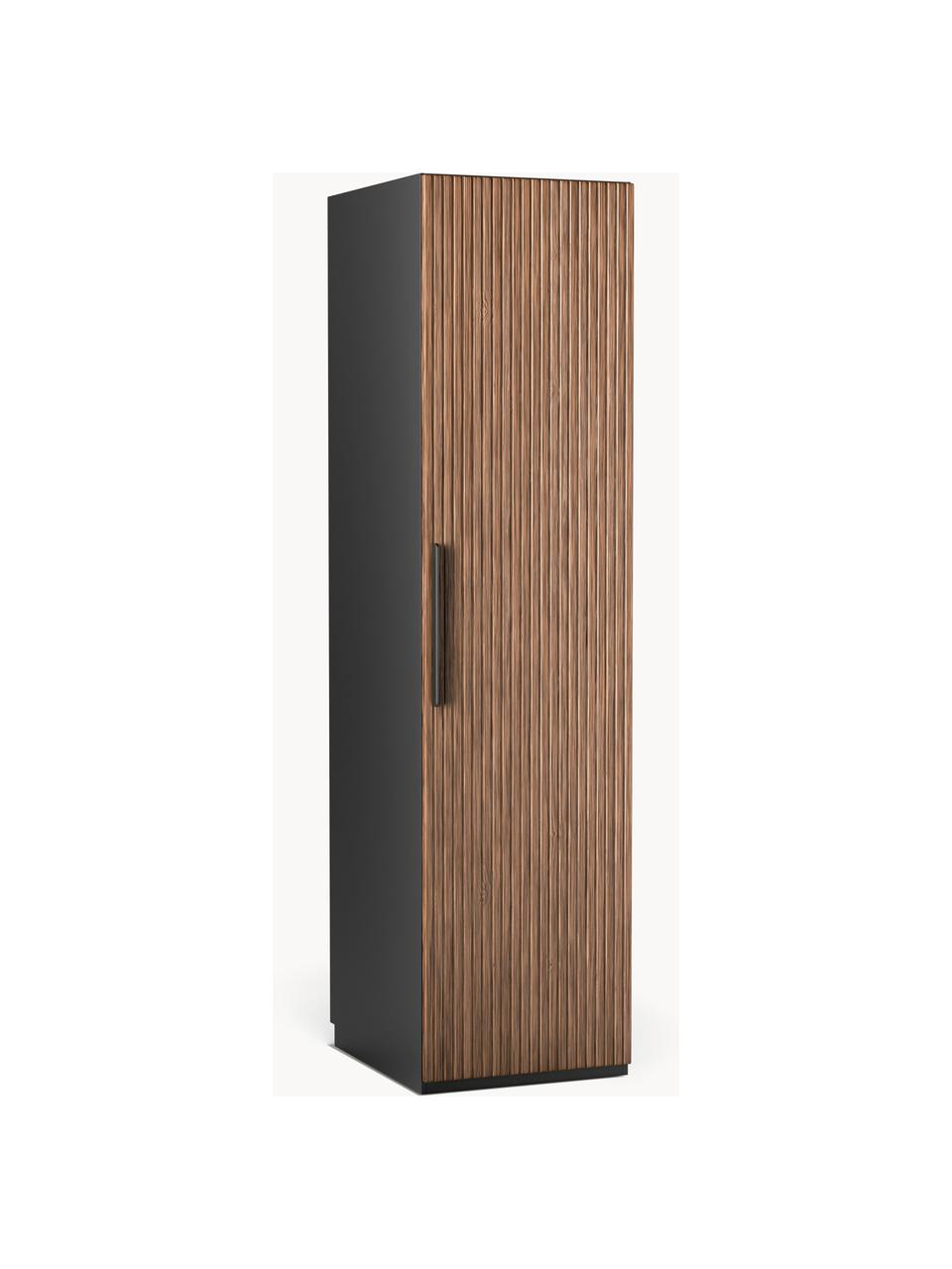 Armoire modulaire à portes battantes Simone, larg. 50 cm, plusieurs variantes, Aspect bois de noyer, noir, Basic Interior, larg. 50 x haut. 200 cm