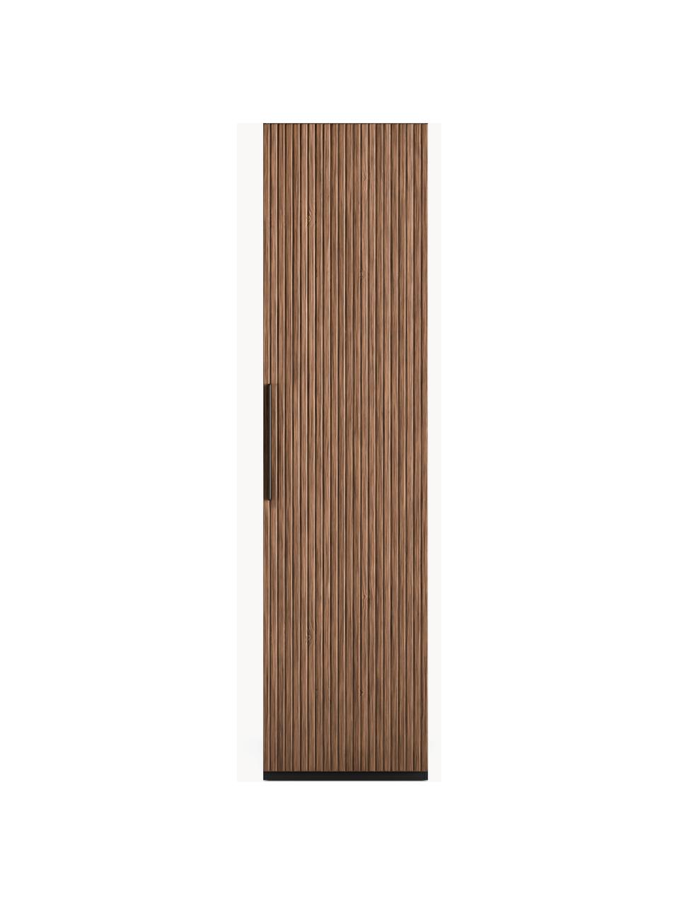 Modularer Drehtürenschrank Simone, 50 cm Breite, mehrere Varianten, Korpus: Spanplatte, melaminbeschi, Walnussholz-Optik, Schwarz, Classic Interior, B 50 x H 200 cm