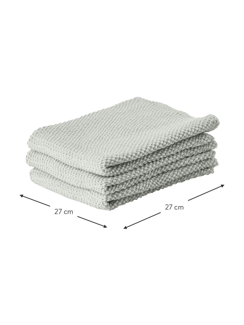 Waschbare Baumwoll-Spültücher Lotha, 3 Stück, 100% Baumwolle, Salbeigrün, B 27 x L 27 cm