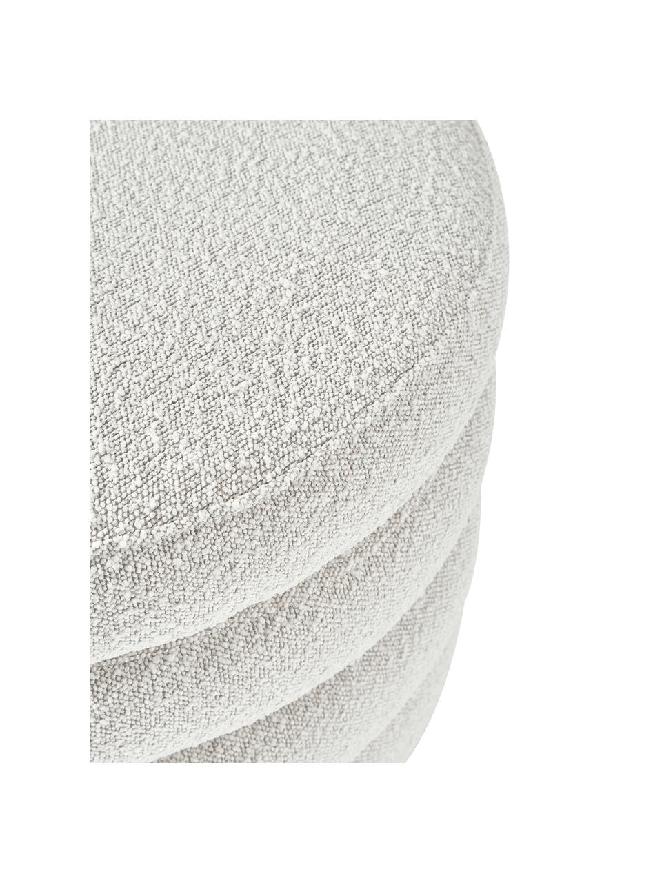 Pouf XL contenitore in bouclé Alto, Rivestimento: bouclé (100% poliestere) , Struttura: legno di pino massiccio, , Bouclé bianco crema, Ø 69 x Alt. 44 cm