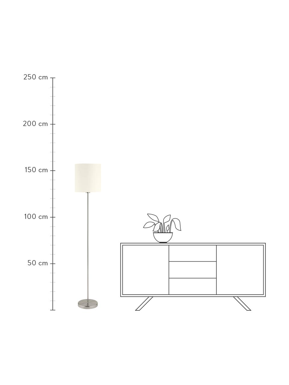 Stojacia lampa Mick, Biela, odtiene striebornej, Ø 28 x V 158 cm