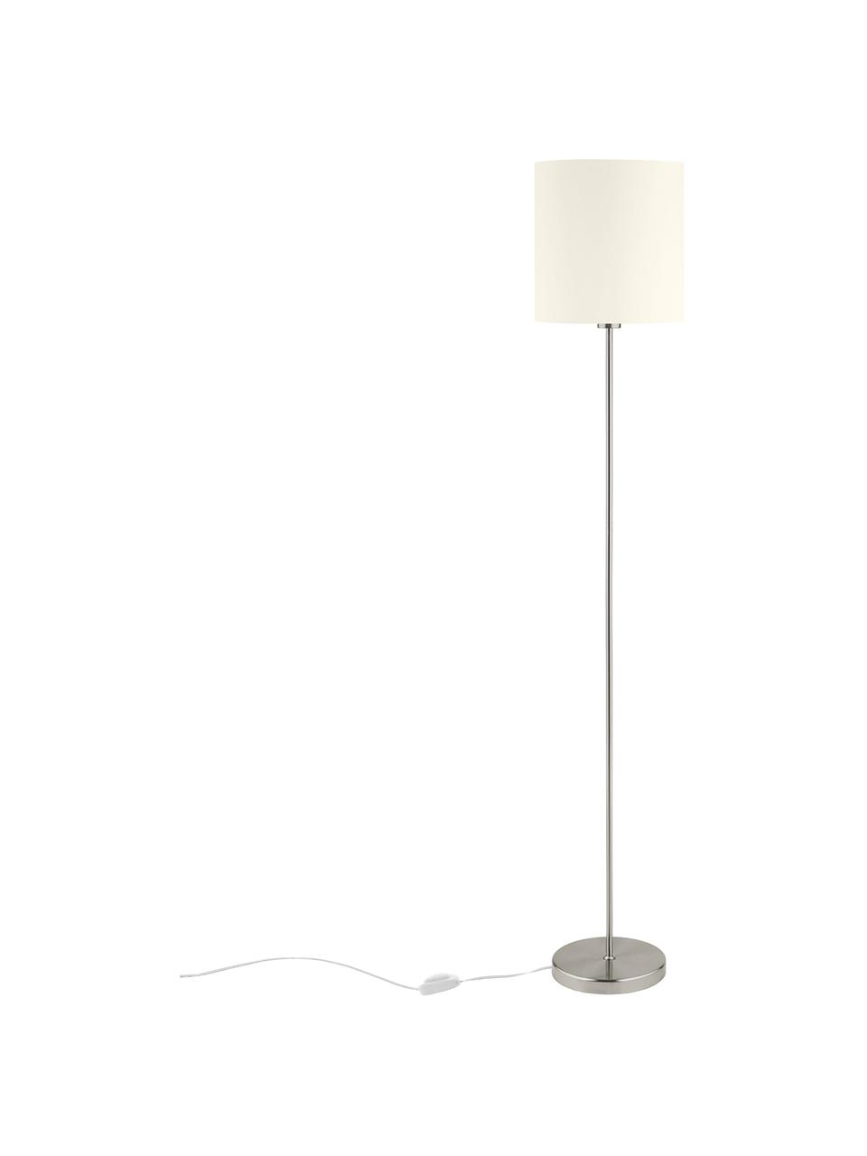 Stojací lampa Mick, Bílá, stříbrná, Ø 28 cm, V 158 cm