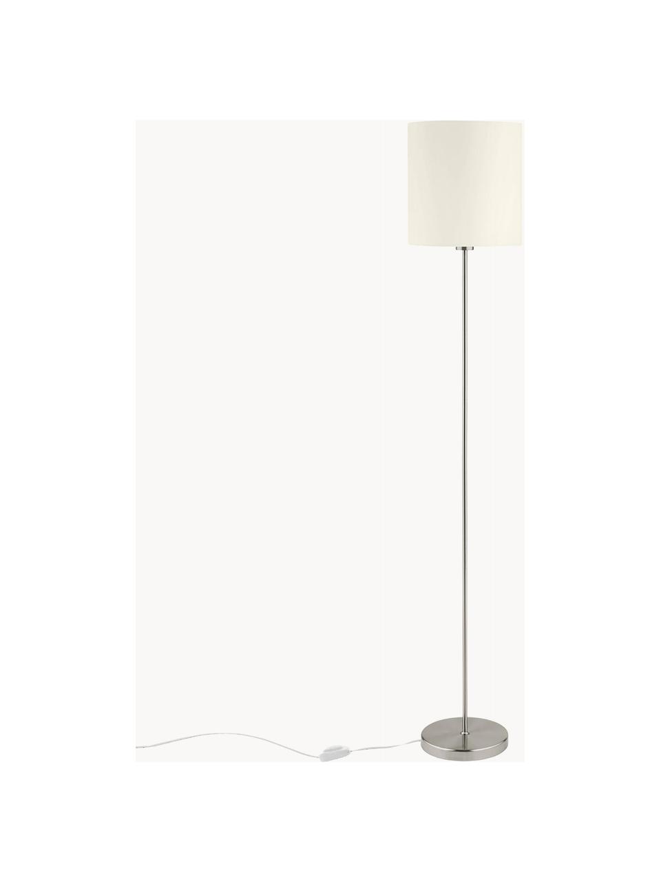 Lampadaire Mick, Blanc, argenté, haut. 154 cm