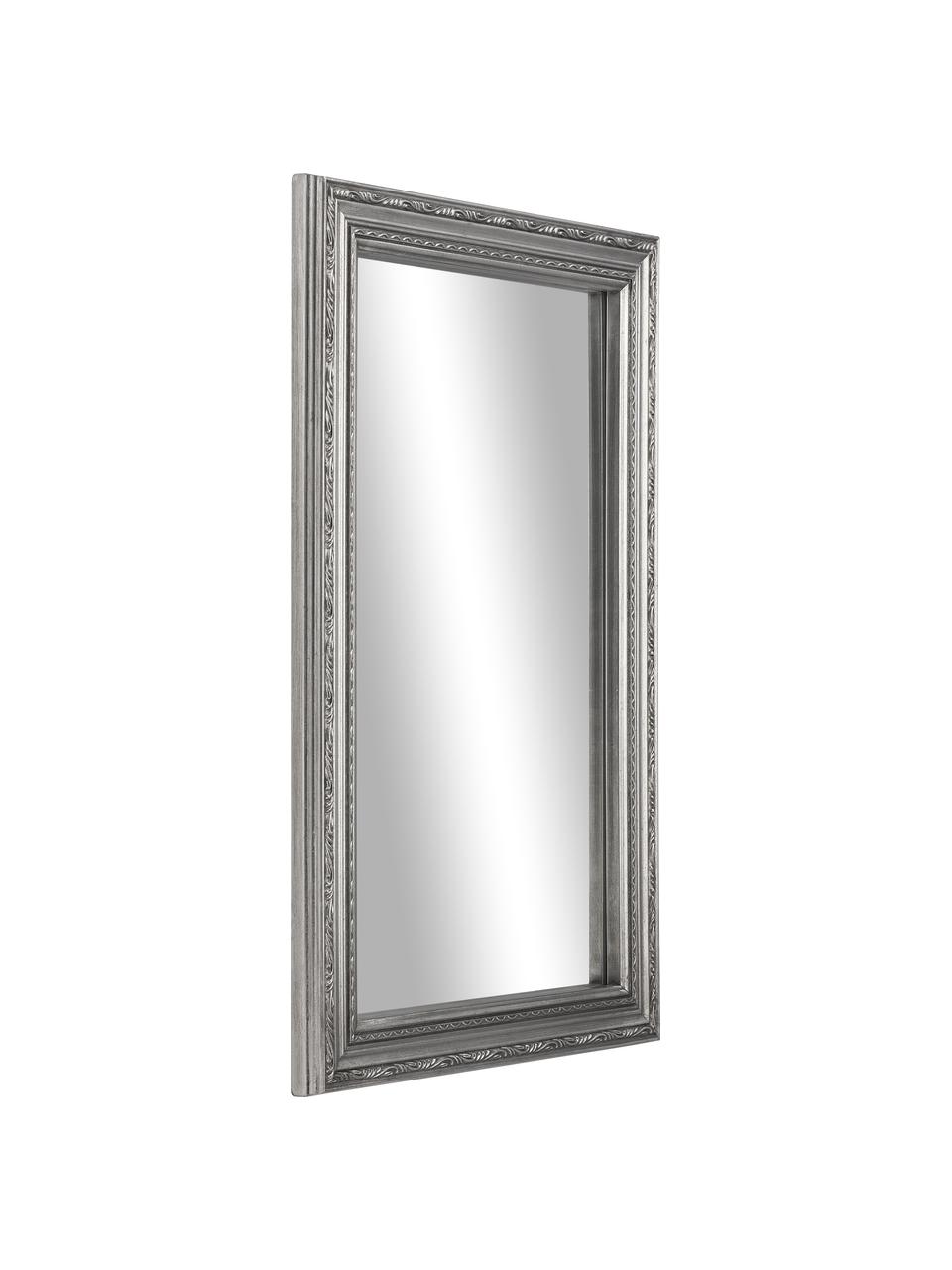 Barokke wandspiegel Muriel, Lijst: massief hout, gecoat, Zilverkleurig, B 40 x H 60 cm