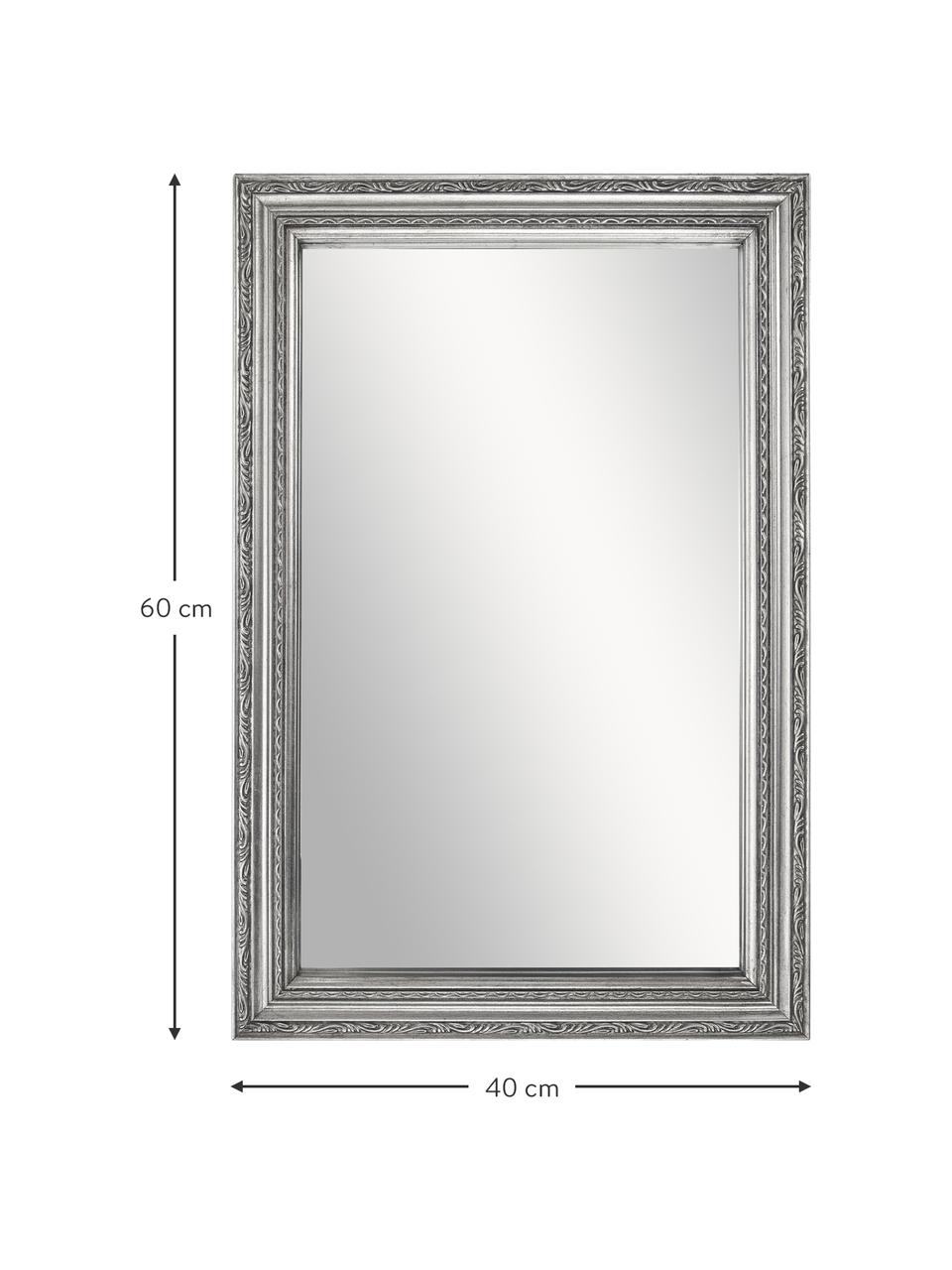 Espejo de pared barroco Muriel, Parte trasera: tablero de fibras de dens, Espejo: cristal, Plateado, An 40 x Al 60 cm
