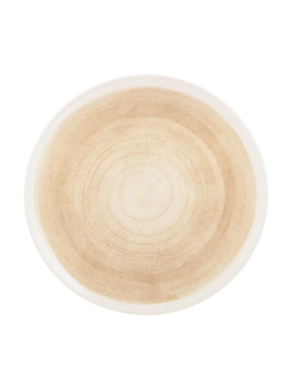 Platos postre artesanales Pure, 6 uds., Cerámica, Beige, blanco, Ø 21 cm