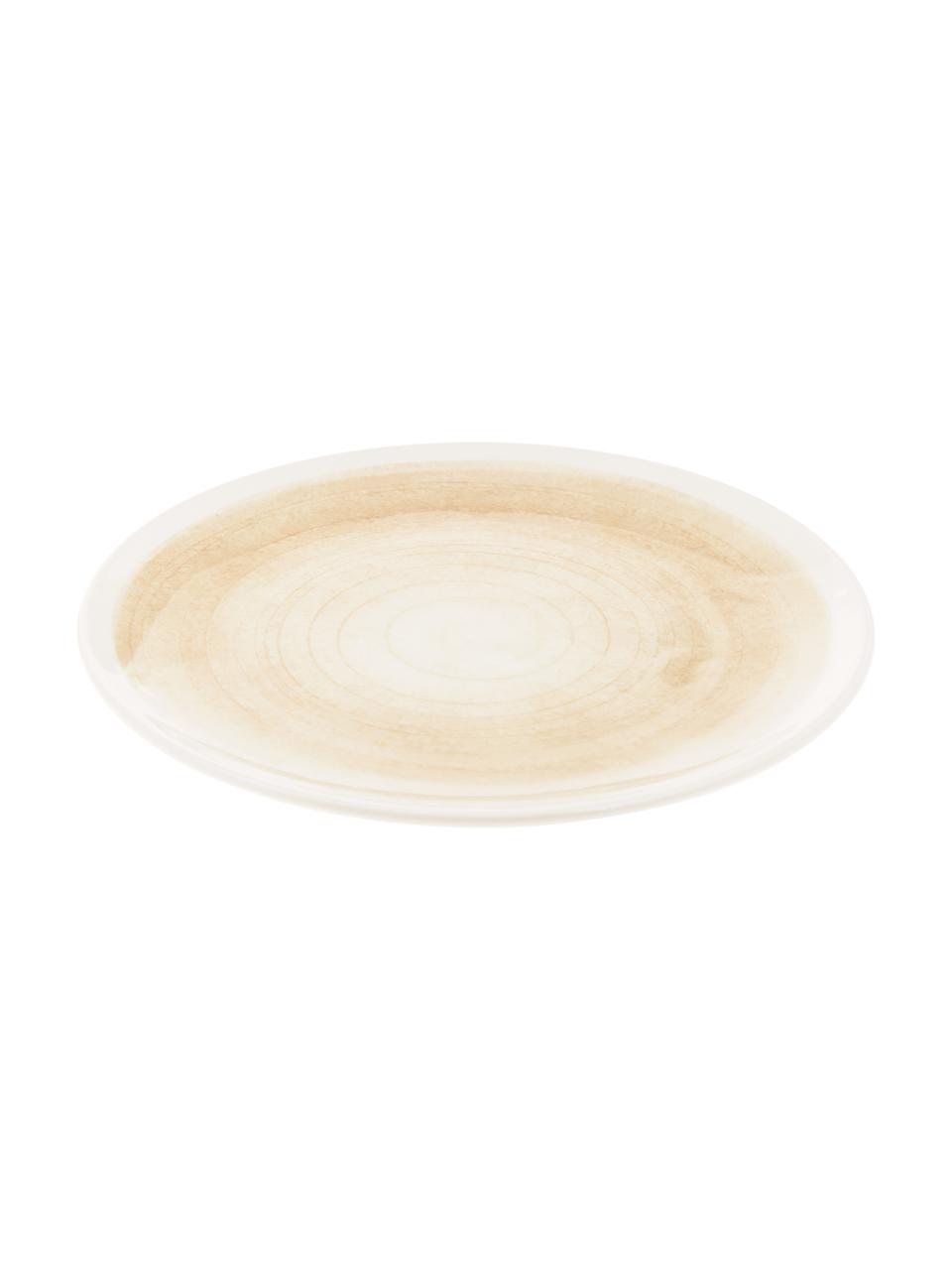 Ręcznie wykonany talerz śniadaniowy Pure, 6 szt., Ceramika, Beżowy, biały, Ø 21 cm