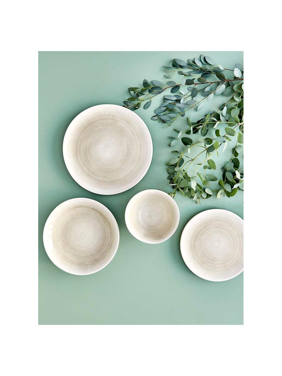 Ručne vyrobený raňajkový tanier s gradientom Pure, 6 ks, Keramika, Béžová, biela, Ø 21 cm