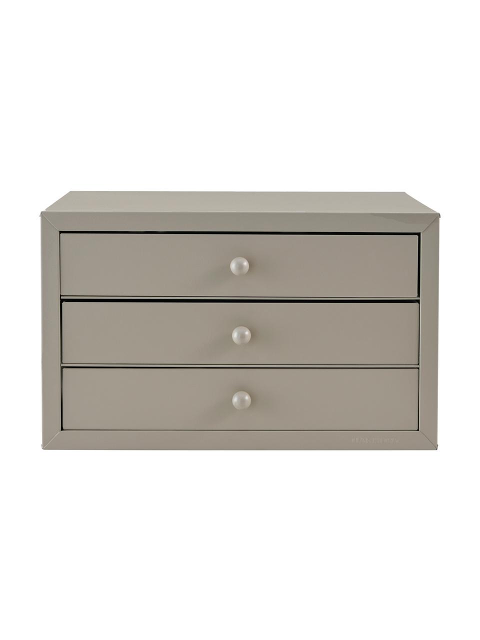 Bureau organizer Astra in taupe, Gelakt metaal, Taupe, B 34 x H 21 cm