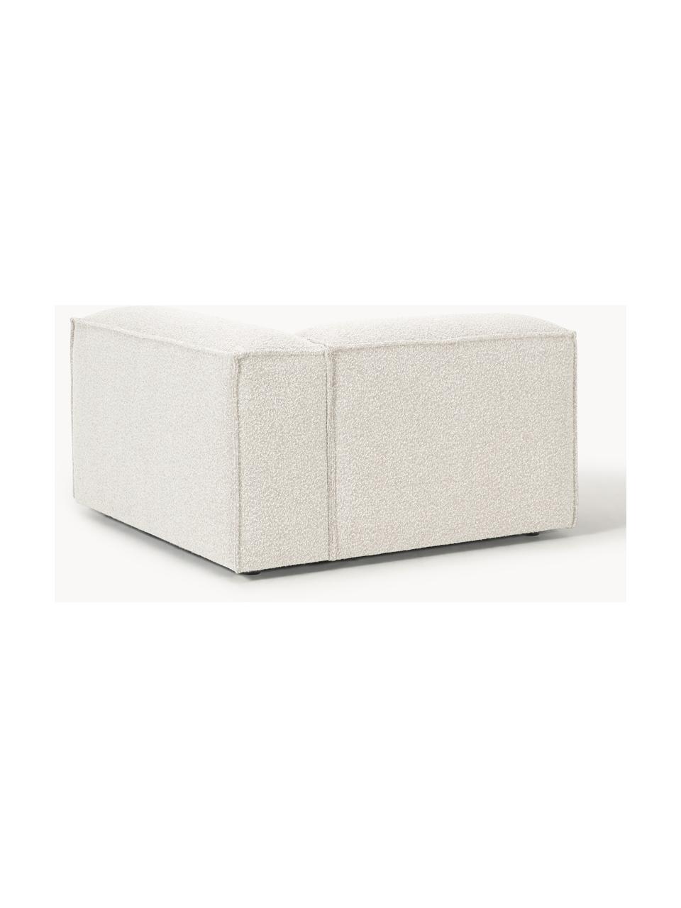 Módulo de esquina en tejido bouclé sofá Lennon, Tapizado: tejido bouclé (100% polié, Estructura: madera contrachapada de p, Patas: plástico Este producto es, Bouclé Off White, An 119 x F 119 cm, chaise longue izquierda