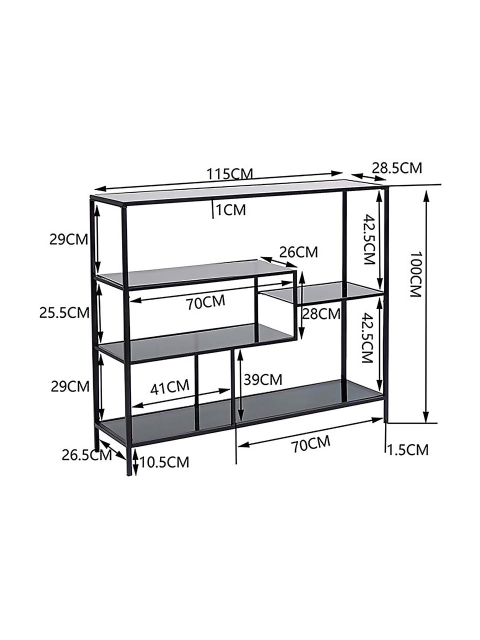 Regał z metalu Loft, Stelaż: metal malowany proszkowo, Odcienie złotego, S 115 x W 100 cm