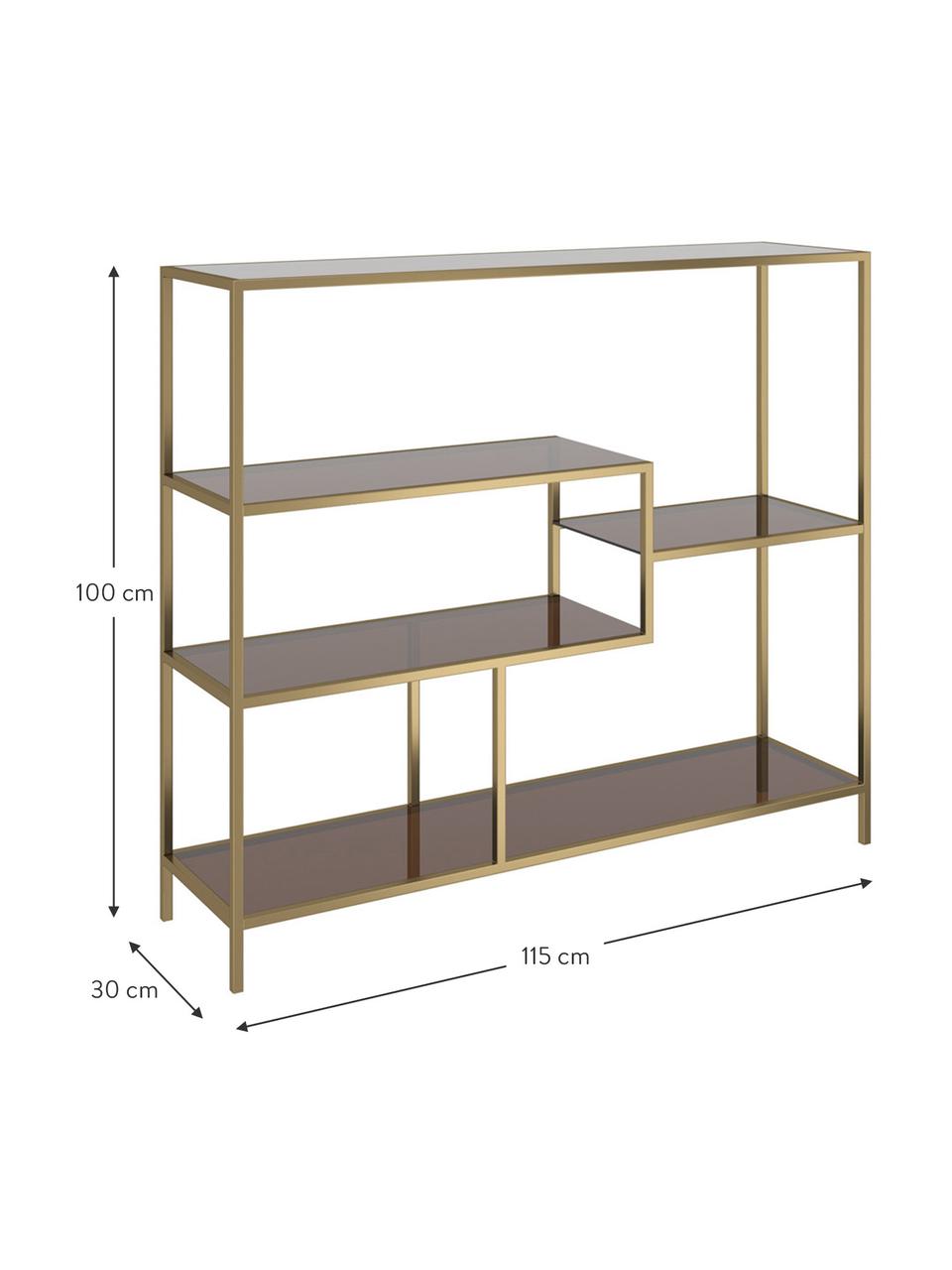 Kovový regál Loft, Odtiene zlatej, Š 115 x V 100 cm