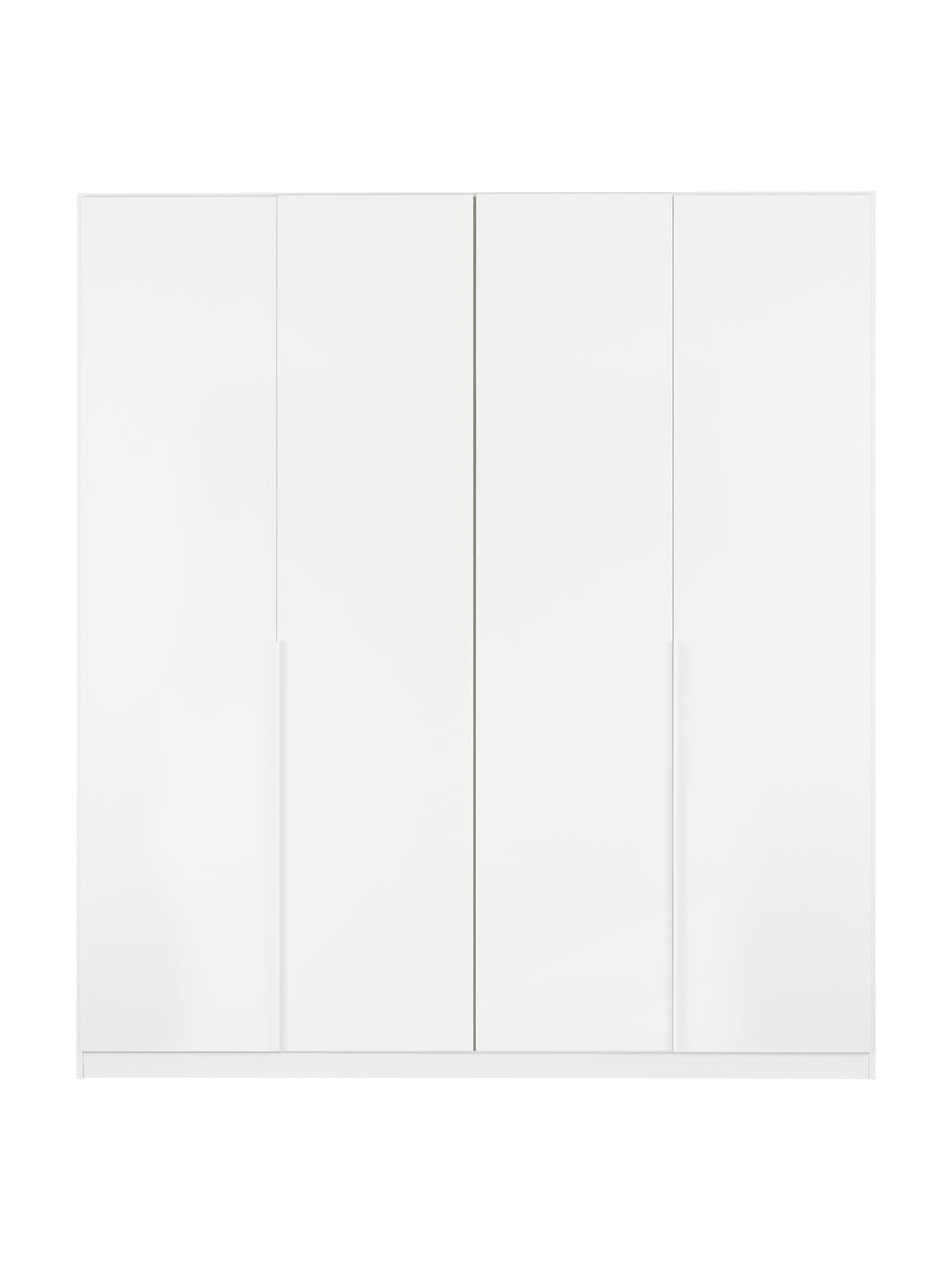 Drehtürenschrank Mia in Weiß, 4-türig, Holzwerkstoff, beschichtet, Weiß, B 181 x H 210 cm