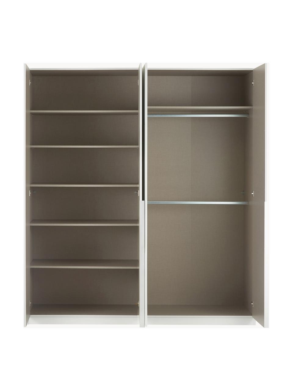 Drehtürenschrank Mia, 4-türig, Holzwerkstoff, beschichtet, Weiß, B 181 x H 210 cm