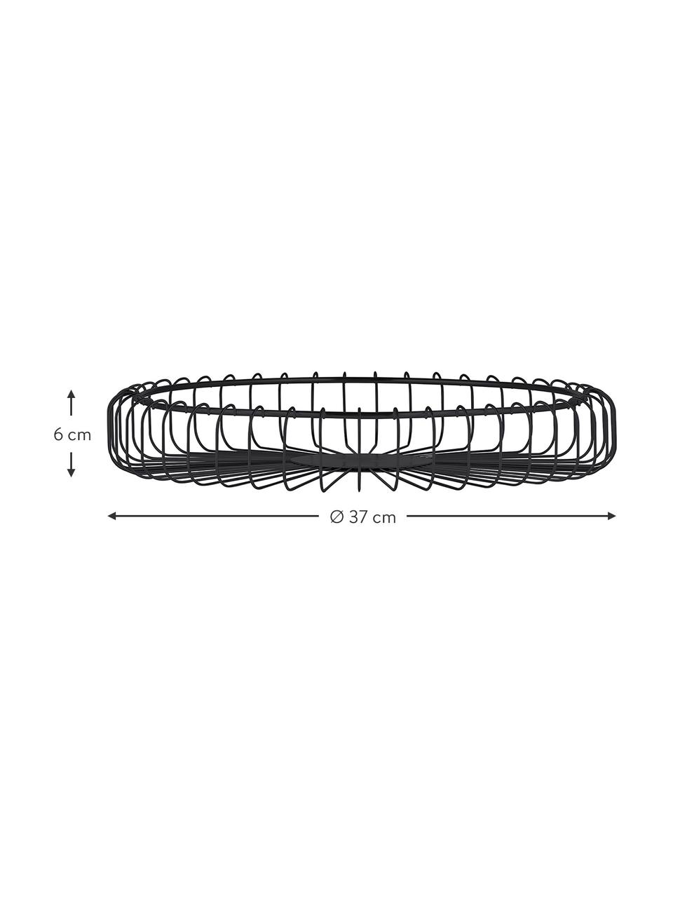 Obstkorb Estra in Schwarz, Stahl, beschichtet, Schwarz, Ø 37 x H 6 cm