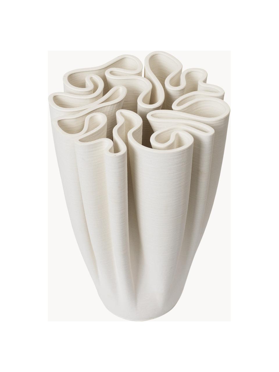 Vase en grès Dedali, haut. 25 cm, Grès cérame, Blanc cassé, Ø 17 x haut. 25 cm