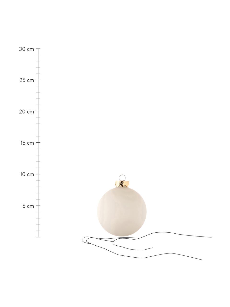 Kerstballenset Evergreen Ø 8 cm, 6-delig, Crèmekleurig, Ø 8 cm