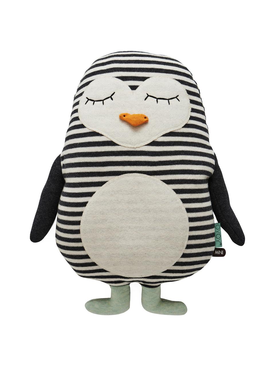 Peluche pinguino soffice Pingo, Cotone, Bianco latteo, nero, Larg. 31 x Alt. 41 cm