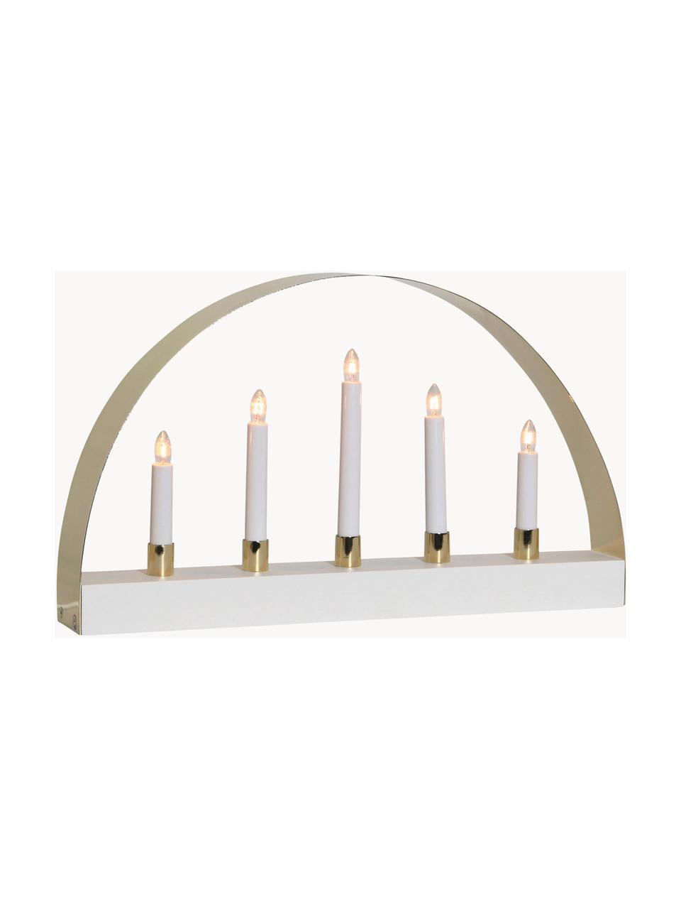 Oggetto luminoso con spina Noble, alt. 28 cm, Bianco, dorato, Larg. 47 x Alt. 28 cm