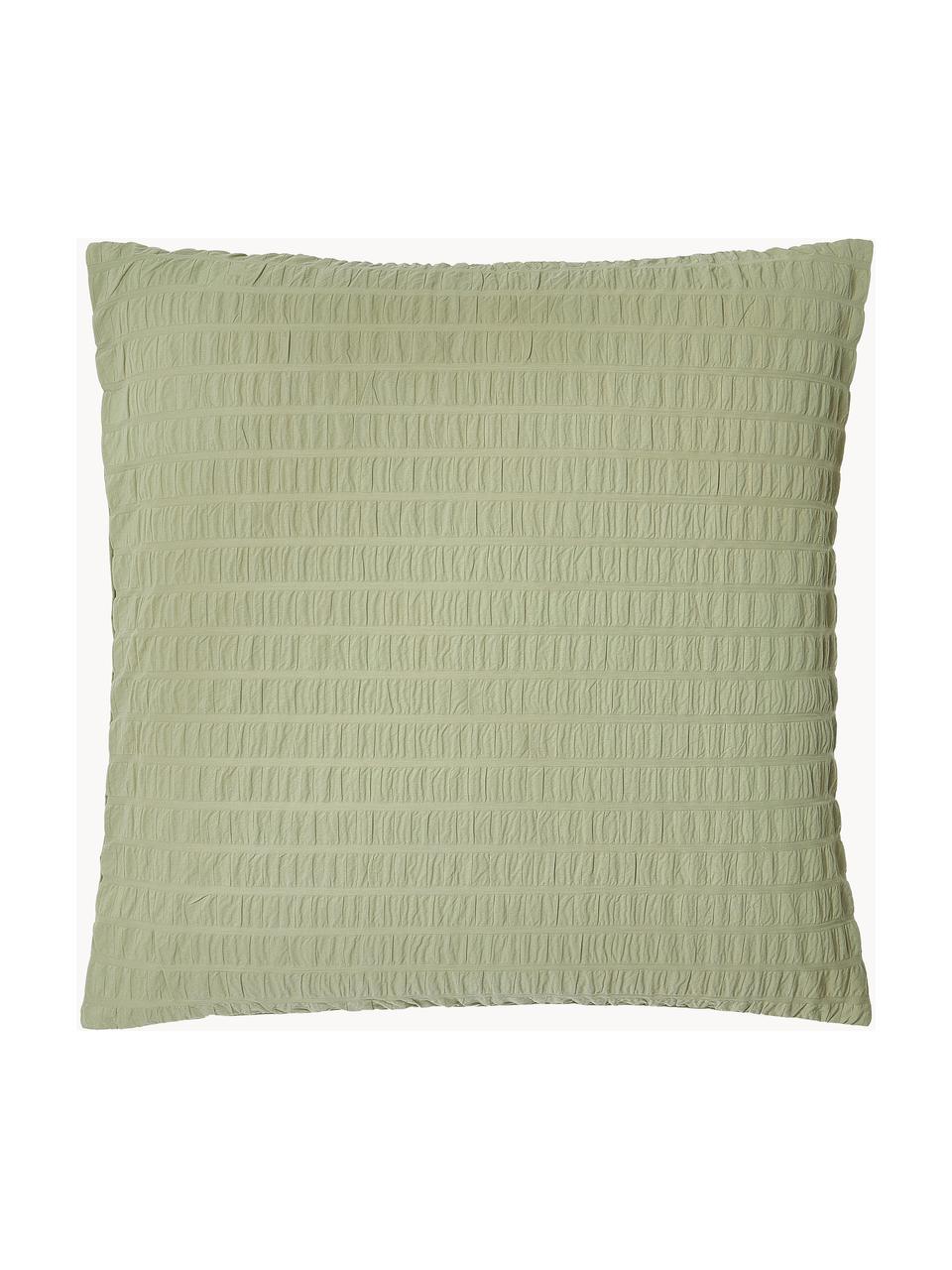 Taies d'oreiller en coton Esme, 2 pièces, Vert sauge, larg. 65 x long. 65 cm