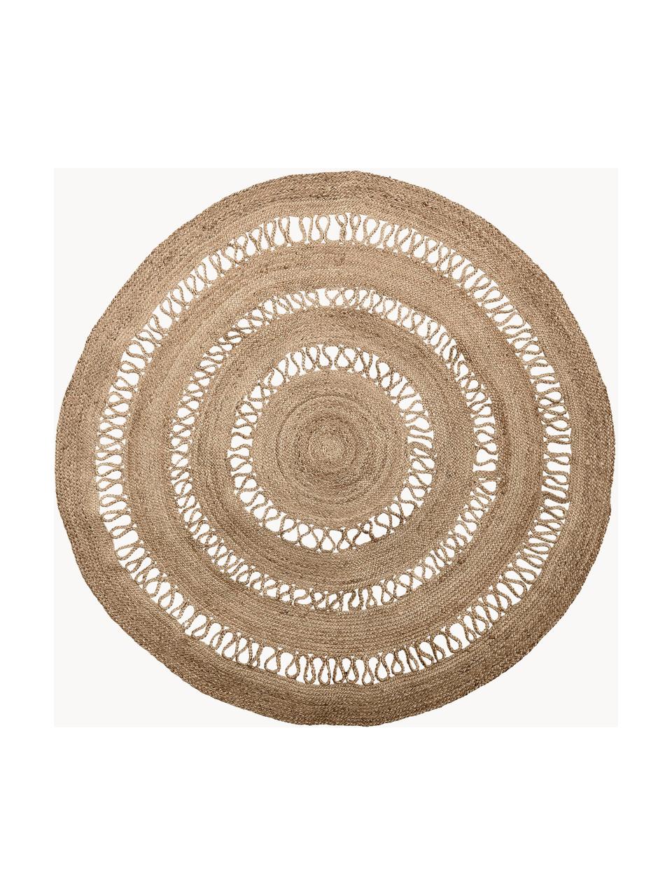 Tapis rond en jute Benita, 100 % jute, Brun, Ø 182 cm (taille L)