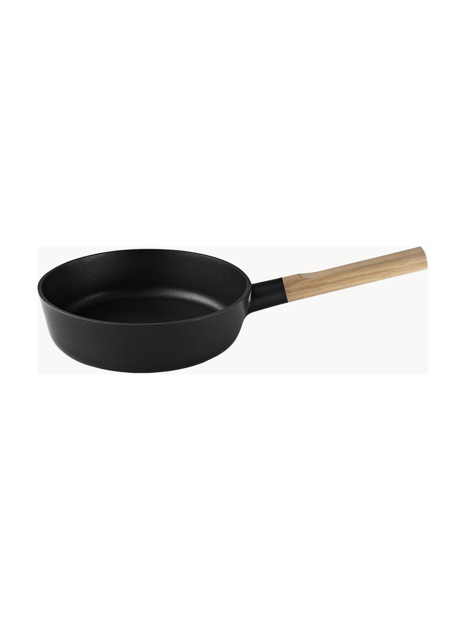 Sauteuse Nordic Kitchen mit Antihaftbeschichtung, Griff: Eichenholz, Schwarz, Eichenholz, Ø 25 x H 12 cm