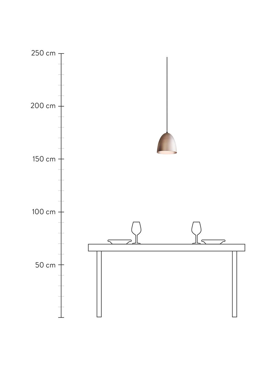 Kleine hanglamp The Classic, Lampenkap: metaal, Baldakijn: kunststof, Zilverkleurig, Ø 20 x H 21 cm