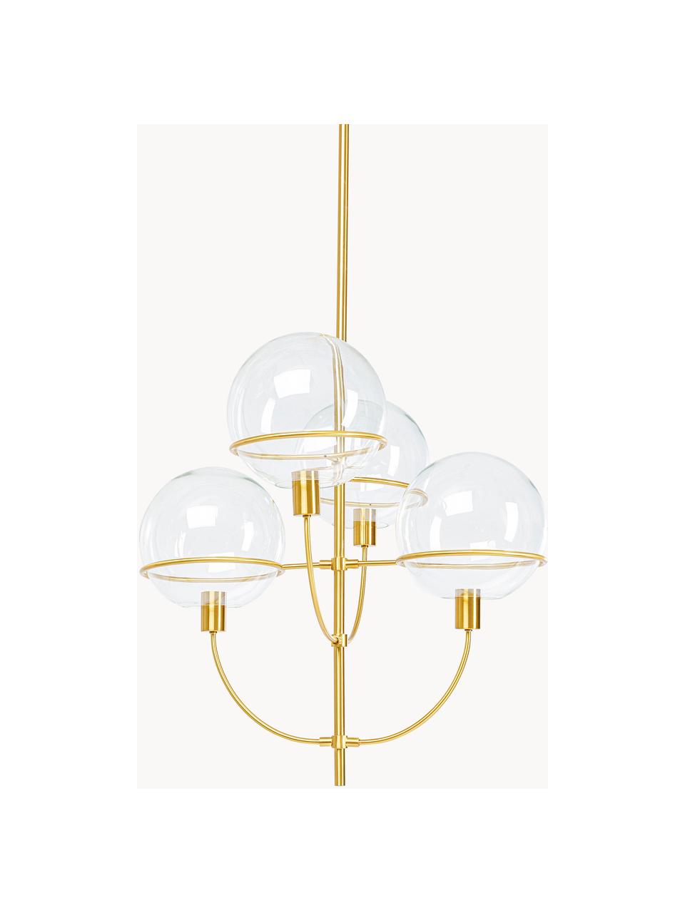 Grande suspension Lantern, Transparent, couleur dorée, Ø 68 x haut. 120 cm