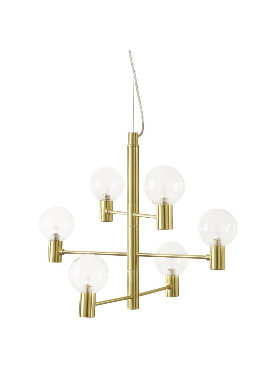 Veľká závesná lampa Unique, Odtiene zlatej, Ø 60 x V 54 cm