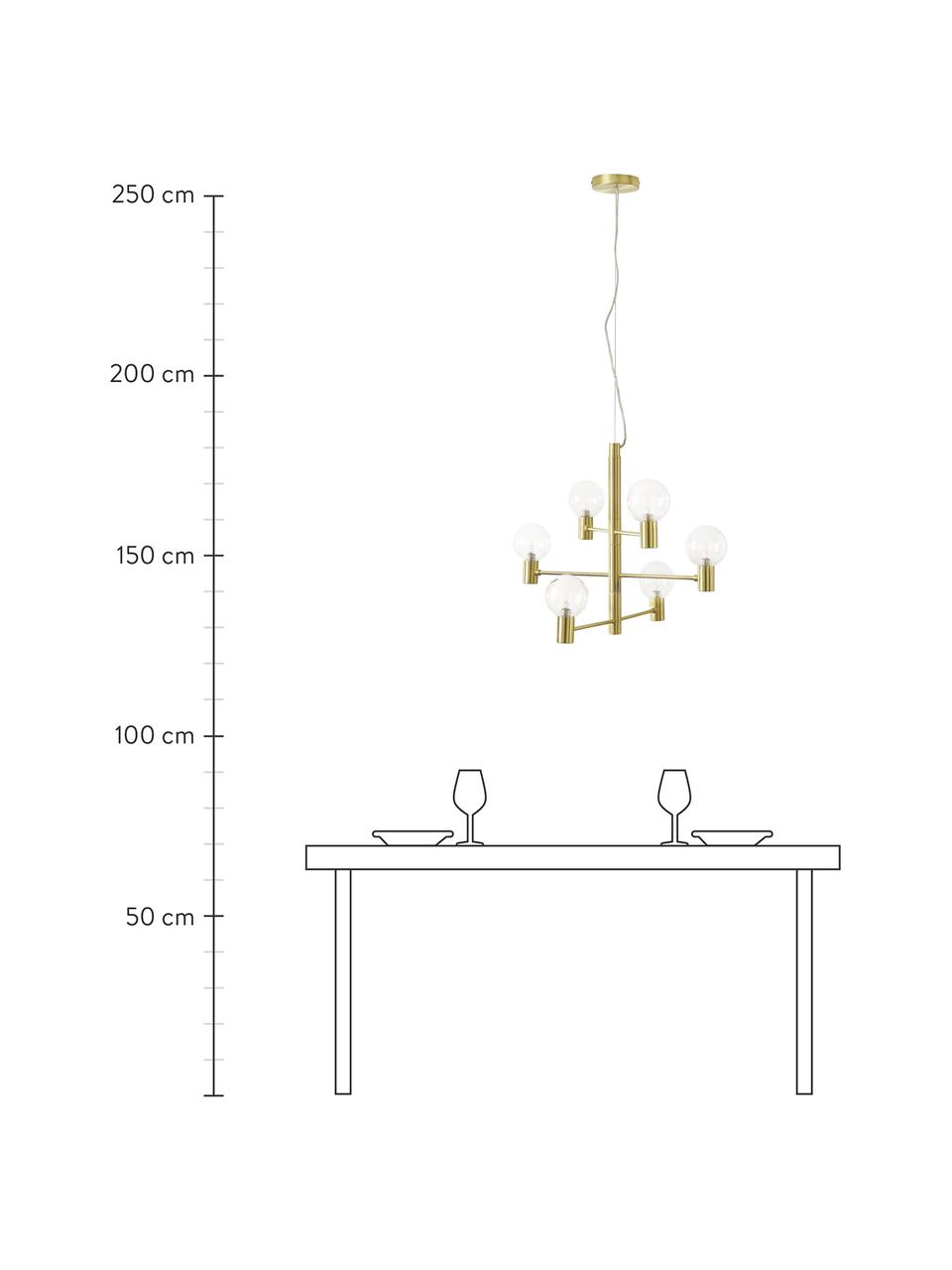 Velký závěsné svítidlo se skleněnými koulemi Unique, Zlatá, Ø 60 cm, V 54 cm