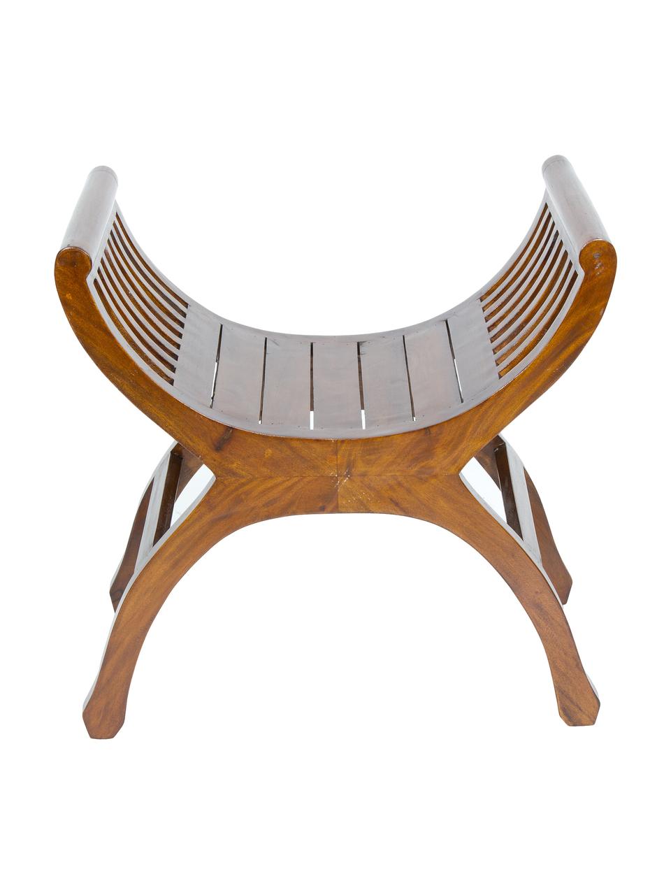 Hocker Charleston mit Armlehnen, Akazienholz, gebeizt und lackiert, Dunkelbraun, 60 x 60 cm