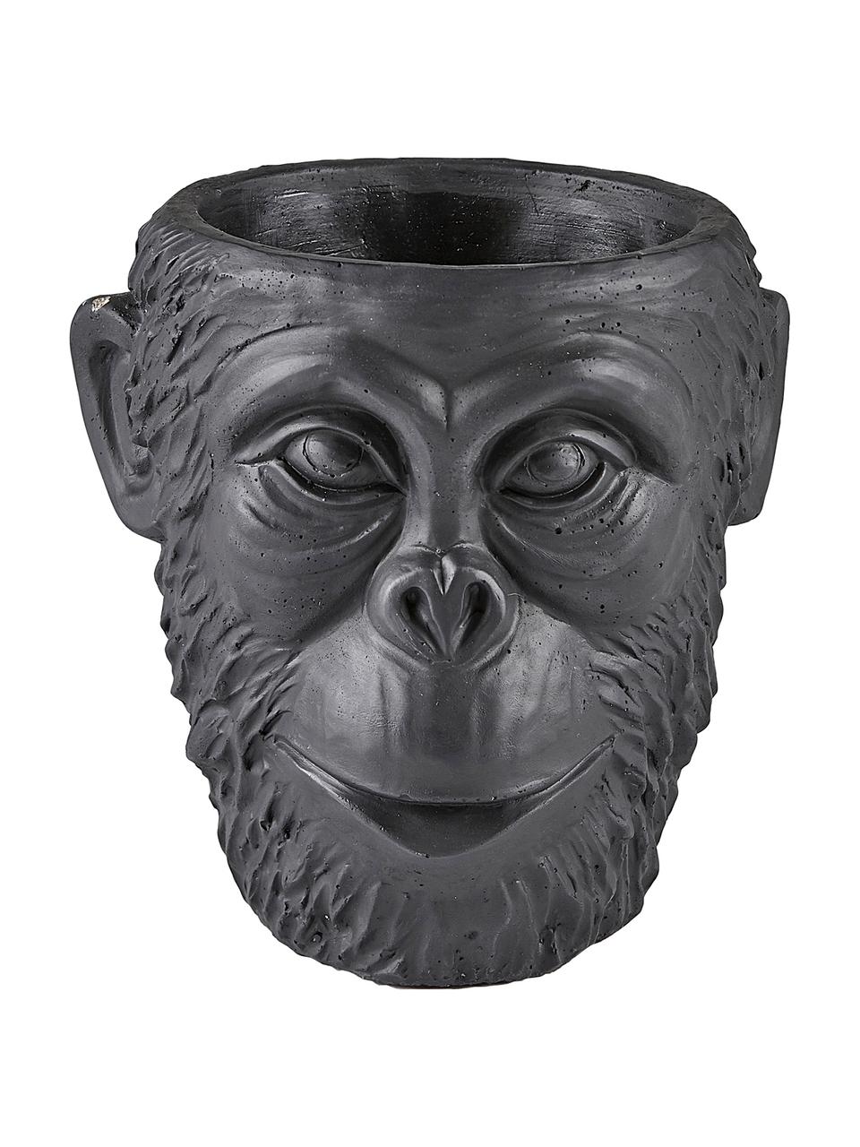 Cache-pot Monkey, Béton, Noir, Ø 19 cm x haut. 19 cm