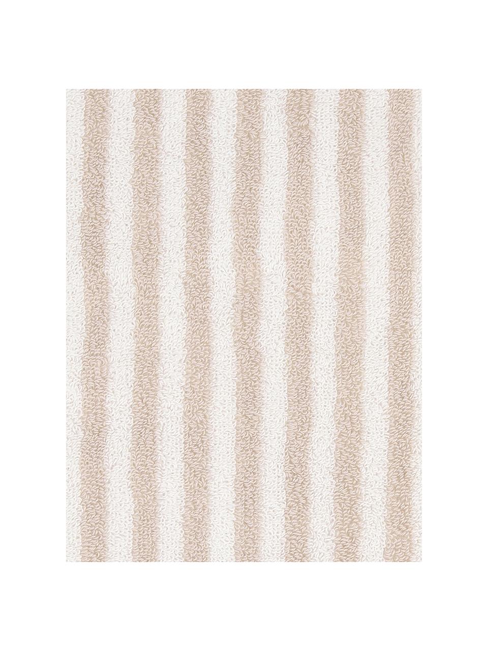 Lot de serviettes de bain à rayures Viola, 3 élém., 100 % coton
Grammage intermédiaire 550 g/m², Couleur sable, blanc crème, Lot de différentes tailles