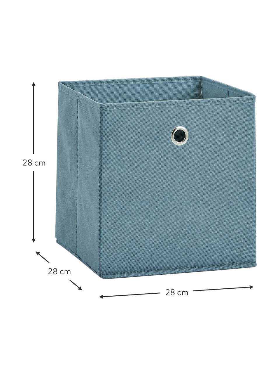 Aufbewahrungsbox Lisa, Bezug: Vlies, Gestell: Pappe, Metall, Blau, B 28 x H 28 cm