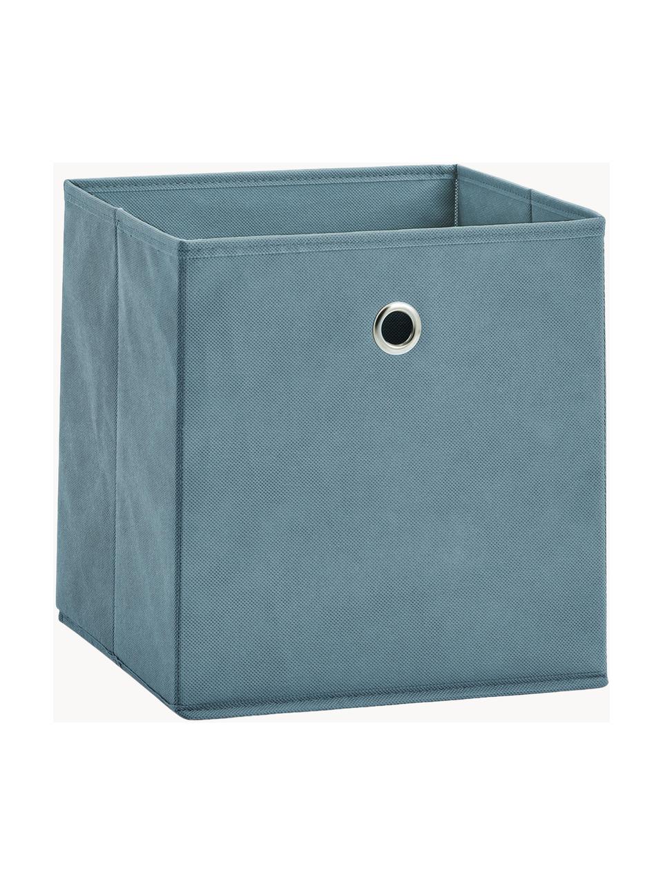 Caja Lisa, Tapizado: tela sin tejer, Estructura: cartón, metal, Azul petróleo, An 28 x Al 28 cm