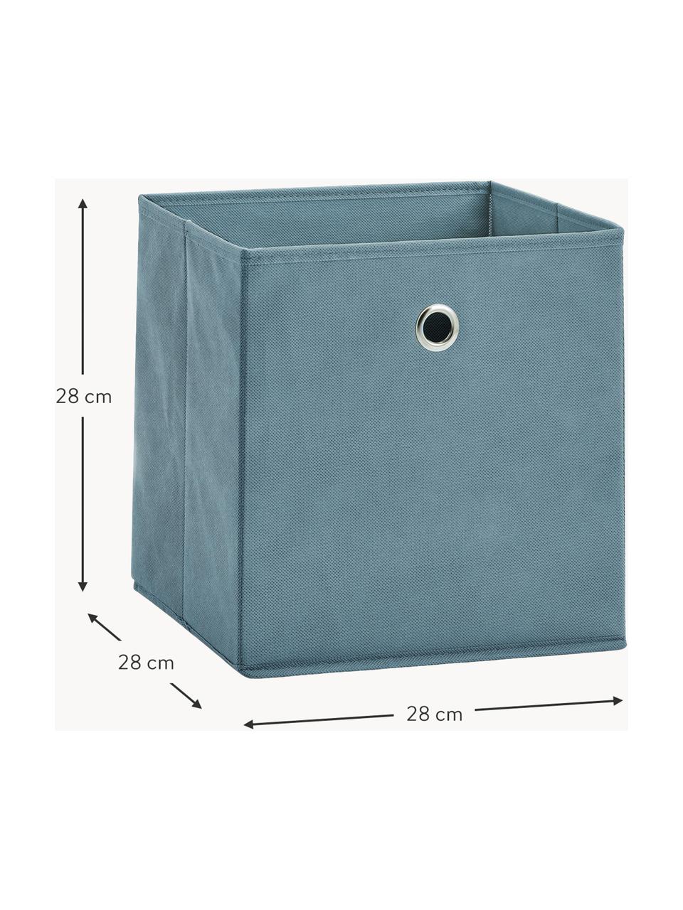 Caja Lisa, Tapizado: tela sin tejer, Estructura: cartón, metal, Azul petróleo, An 28 x Al 28 cm