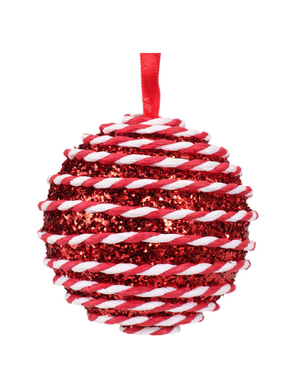 Set de bolas de Navidad Pop, 12 uds., Espuma, Rojo, blanco, Ø 8 cm